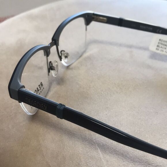 KENNETH COLE REACTION MENS EYEGLASS FRAMES NEW GREY/BLK 50-20-140 DESIGNER NWT - Picture 3 of 7